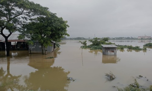 Flash Floods Inundate Several Border Villages in Akhaura
